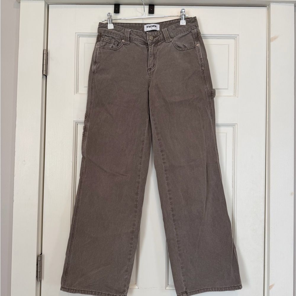 RSQ Brown Wide-Leg Carpenter Jeans